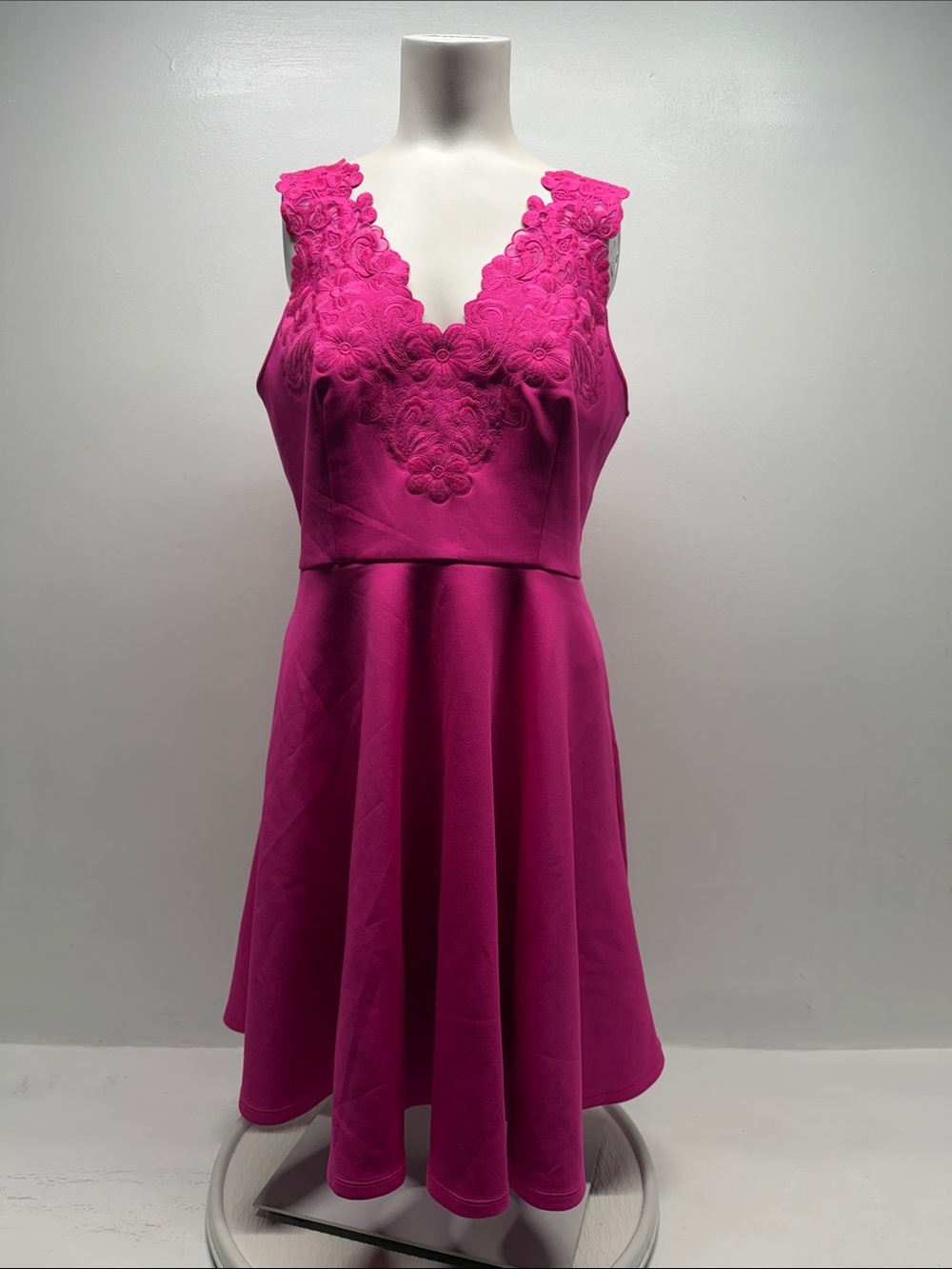 Ted Baker Taliia Dress EmbroideredMidi Floral Fit N Flare Sleeveless Pink NWT 8 - Picture 2 of 13